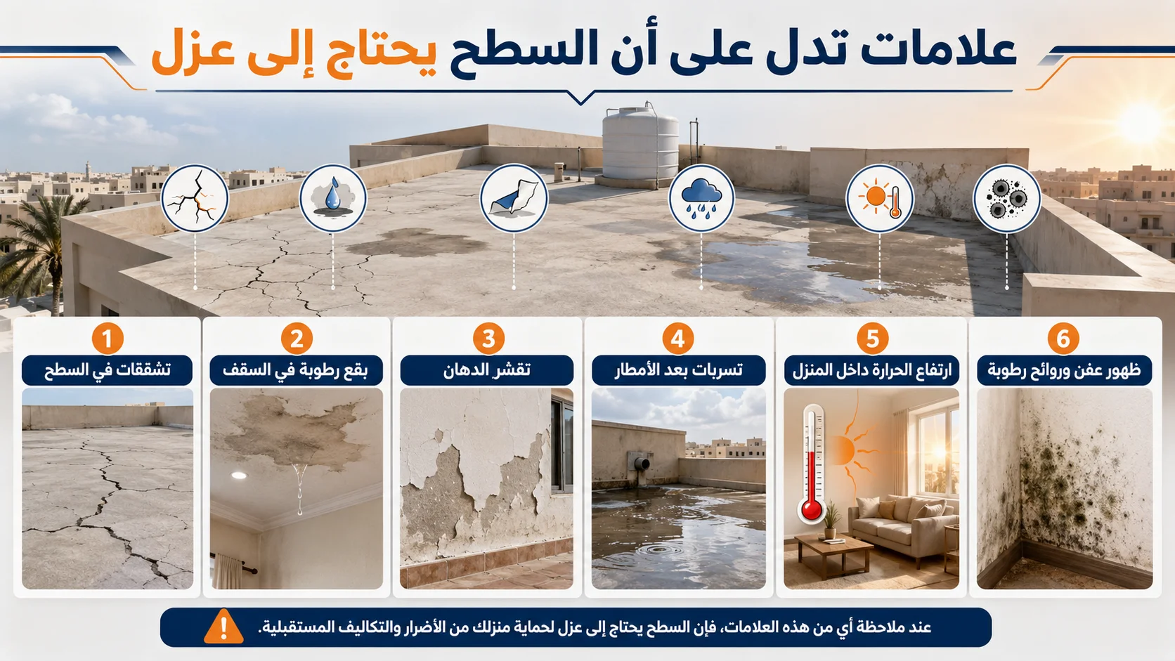 علامات تدل على أن السطح يحتاج إلى عزل