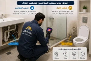 الفرق بين تسرب المواسير وضعف عزل الحمام