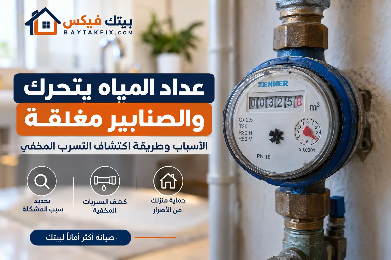 عداد المياه يتحرك والصنابير مغلقة وطرق اكتشاف التسرب المخفي