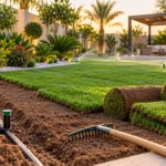 تجهيز حديقة المنزل قبل تركيب الثيل الطبيعي